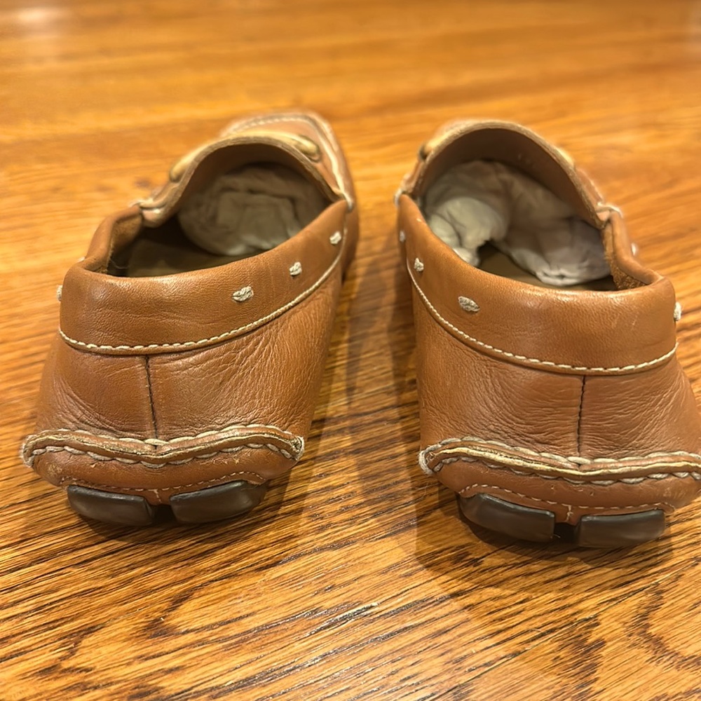 PRADA Tan Leather Slip on Loafer Moccasin Size 7.5 - Picture 2 of 9
